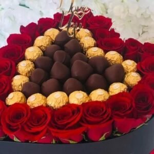 Large Heart Natural Roses, Strawberry and Chocolate/ONLY IN VANCOUVER